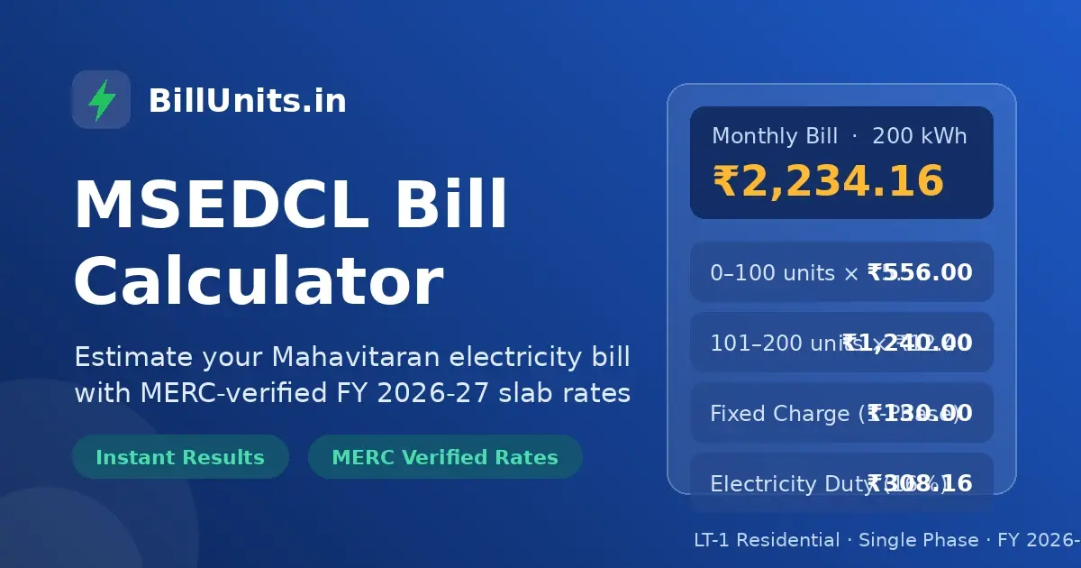 MSEDCL electricity bill calculator